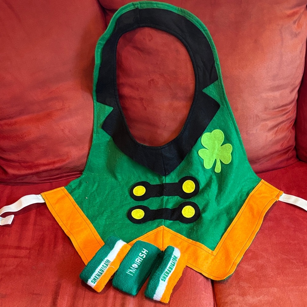 St Patrick’s Day Felt Vest with 3 sweatbands